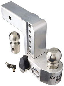 Weigh Safe Hitches 6" Drop 2" Shank Adjustable Ball Mount with Scale (Polished)